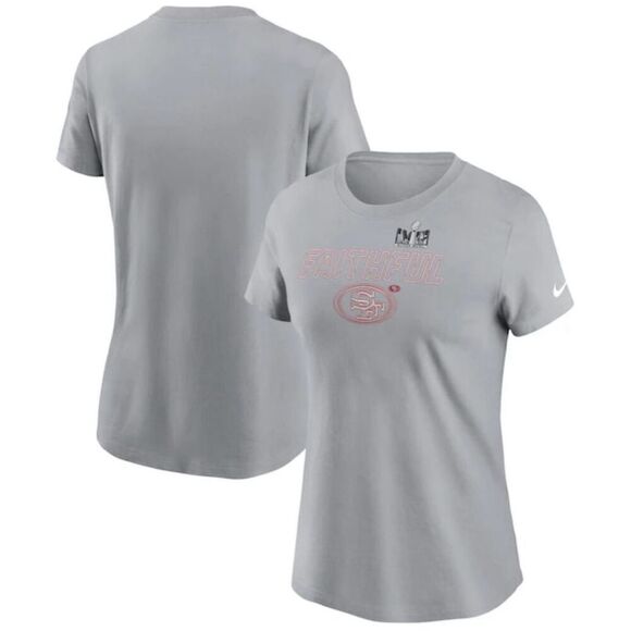 Gray Nike Women’s San Francisco Forty Niners Game Day T-shirt New - Picture 1 of 6
